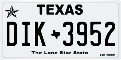 TX license plate DIK3952