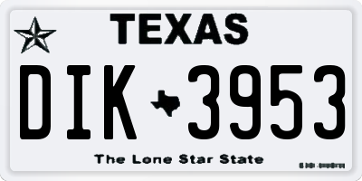 TX license plate DIK3953