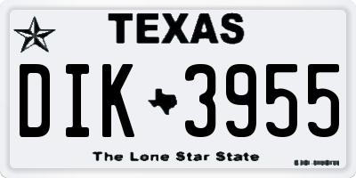 TX license plate DIK3955