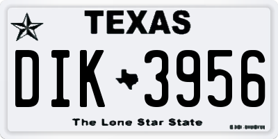 TX license plate DIK3956