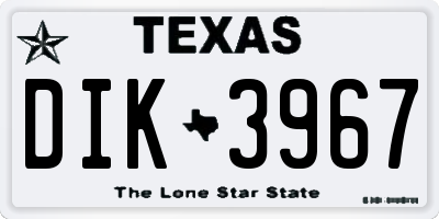 TX license plate DIK3967