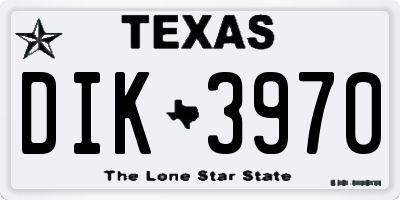 TX license plate DIK3970
