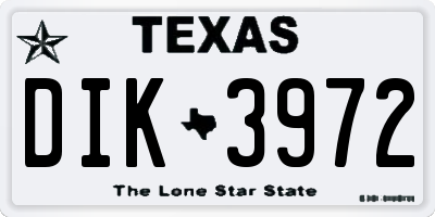TX license plate DIK3972