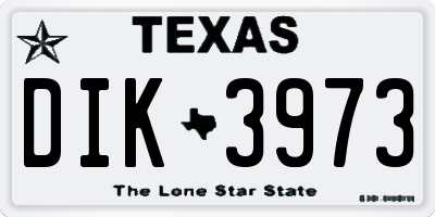 TX license plate DIK3973