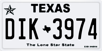 TX license plate DIK3974