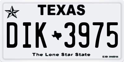 TX license plate DIK3975
