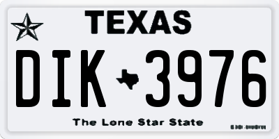 TX license plate DIK3976