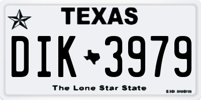 TX license plate DIK3979