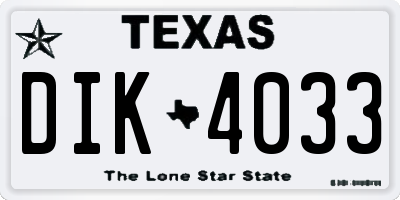 TX license plate DIK4033
