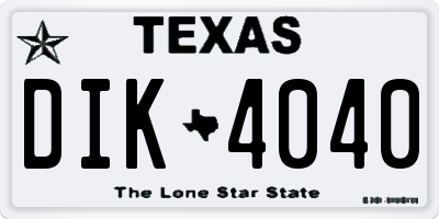 TX license plate DIK4040