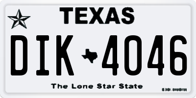 TX license plate DIK4046