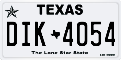 TX license plate DIK4054