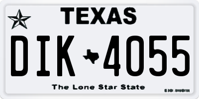 TX license plate DIK4055