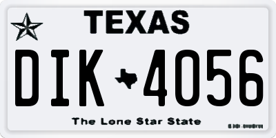 TX license plate DIK4056