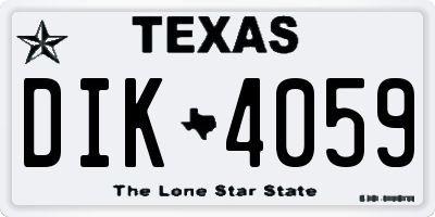 TX license plate DIK4059
