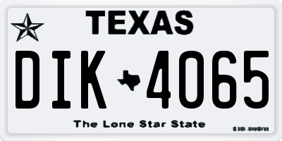 TX license plate DIK4065