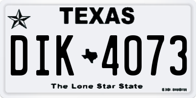 TX license plate DIK4073