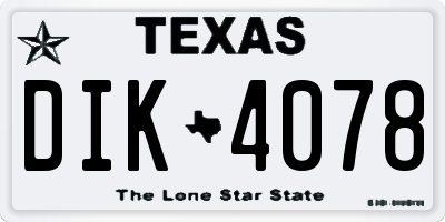 TX license plate DIK4078