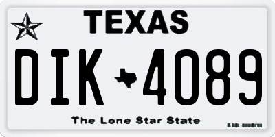 TX license plate DIK4089