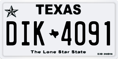 TX license plate DIK4091