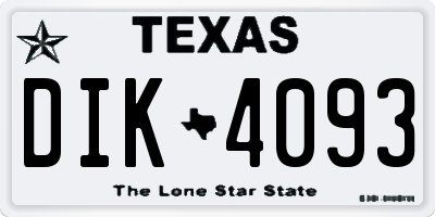 TX license plate DIK4093