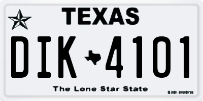 TX license plate DIK4101