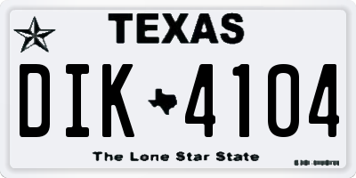 TX license plate DIK4104