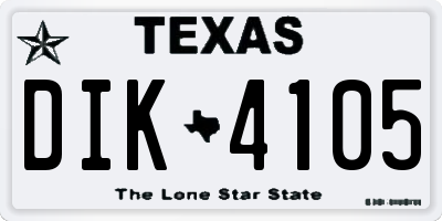 TX license plate DIK4105