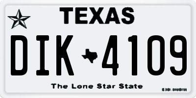 TX license plate DIK4109
