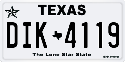 TX license plate DIK4119