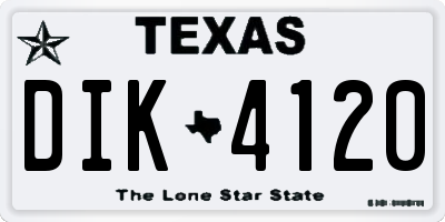 TX license plate DIK4120