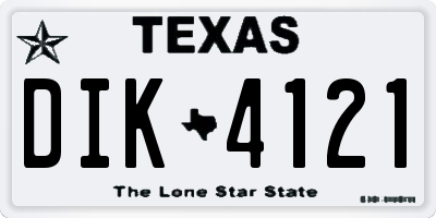 TX license plate DIK4121