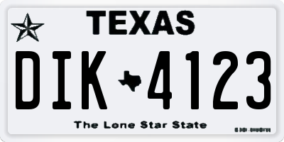TX license plate DIK4123