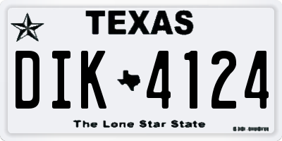 TX license plate DIK4124