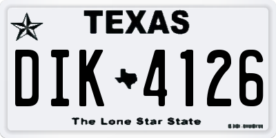 TX license plate DIK4126