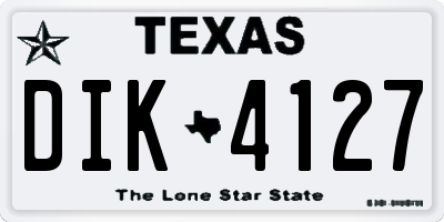 TX license plate DIK4127