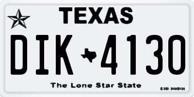 TX license plate DIK4130