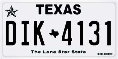 TX license plate DIK4131
