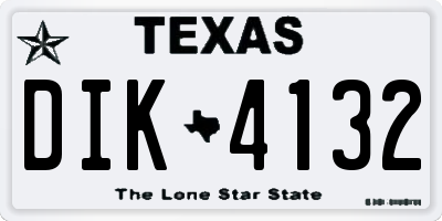 TX license plate DIK4132