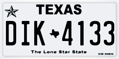TX license plate DIK4133