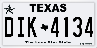 TX license plate DIK4134