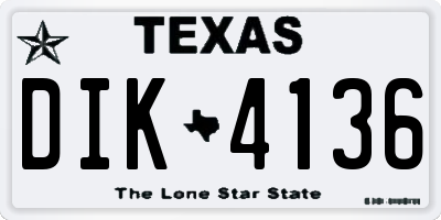 TX license plate DIK4136