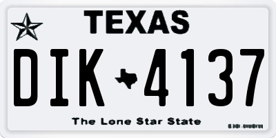 TX license plate DIK4137
