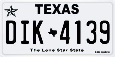 TX license plate DIK4139