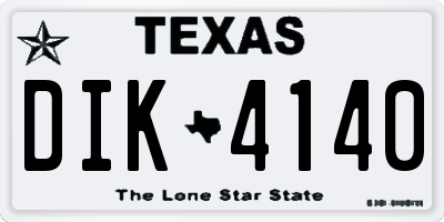 TX license plate DIK4140