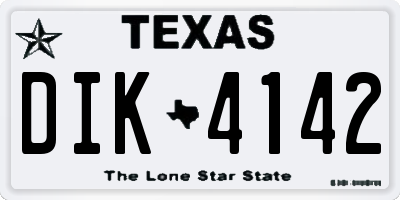 TX license plate DIK4142