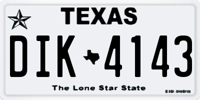 TX license plate DIK4143