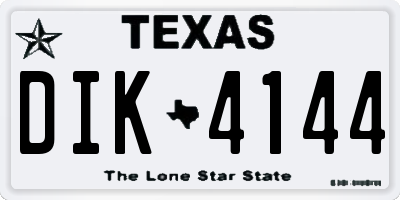 TX license plate DIK4144