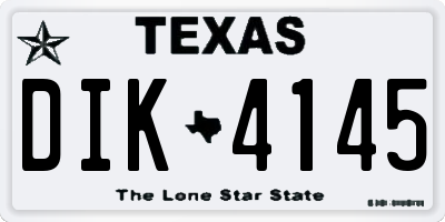 TX license plate DIK4145