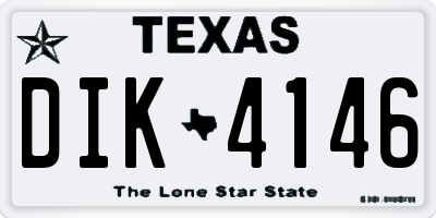 TX license plate DIK4146